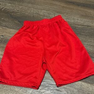 Kids Red Mesh Shorts